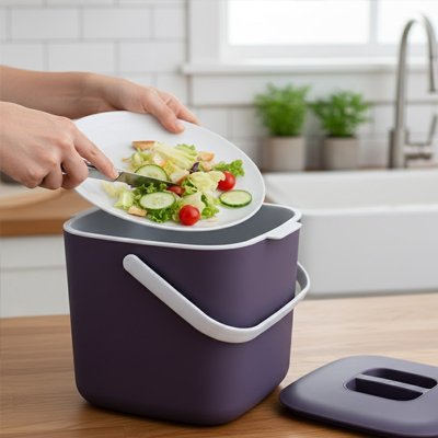 poubelle sous evier cuisine à compost capacité 4 l