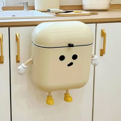 poubelle sous evier design crème discrète pour une cuisine organisée et épurée