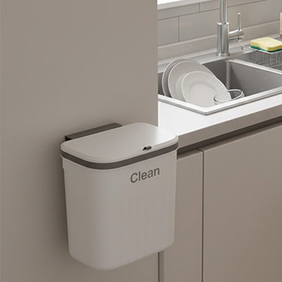 ​ poubelle sous evier fixation universelle couleur blanche neutre élégant