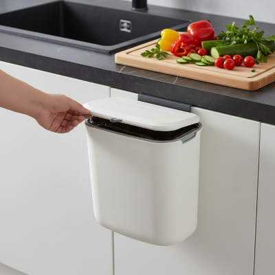 poubelle sous evier gain de place design discret blanc