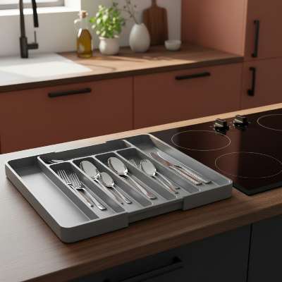 ange couvert modulable 20.5–35.3cm gris sept compartiments zéro fouilli au quotidien