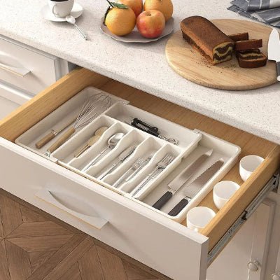 range couvert tiroir extensible blanc gain d'espace 