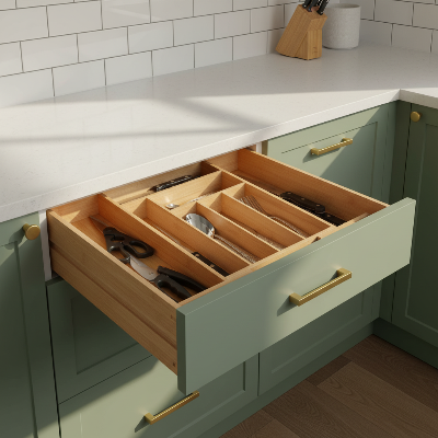 range couverts extensible en bambou optimise chaque tiroir de cuisine