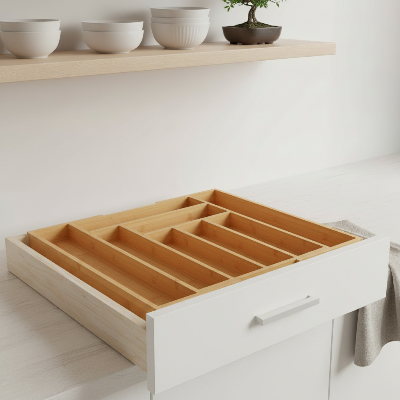 range couverts extensible en bambou adapté à tous les tiroirs