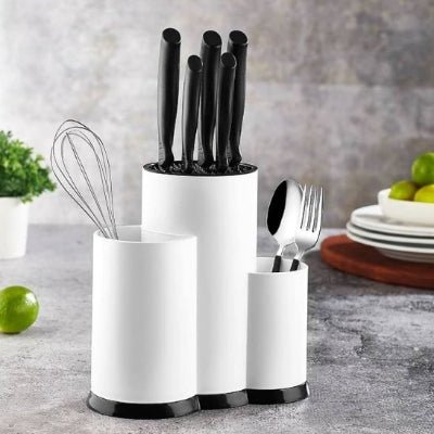 rangement à couverts multibloc blanc avec compartiments pour organiser facilement ustensiles couteaux et couverts