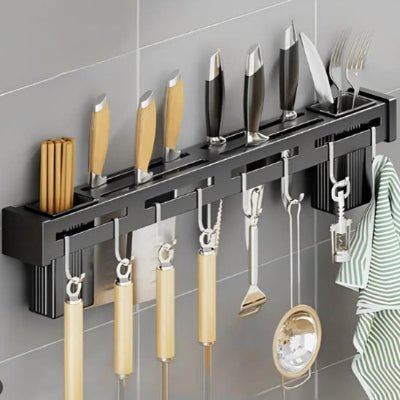 rangement couvert mural avec pot de rangement pratique pour ustensiles