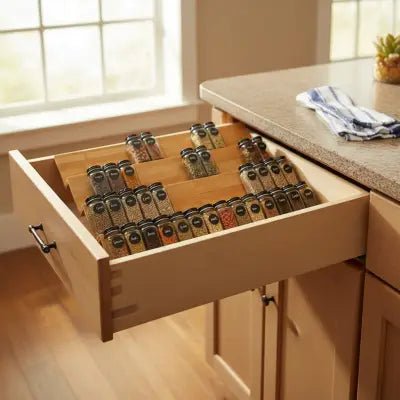 rangement épices tiroir polyvalent pour cuisine, salle de bain ou bureau