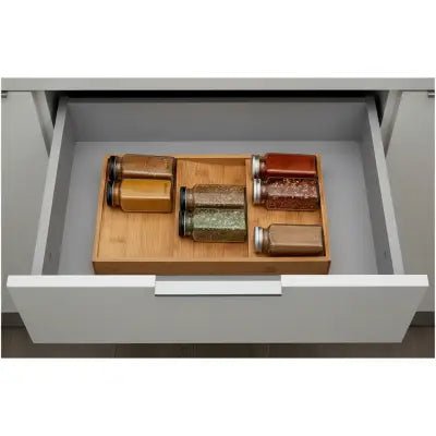 rangement epices tiroirs bambou structure robuste