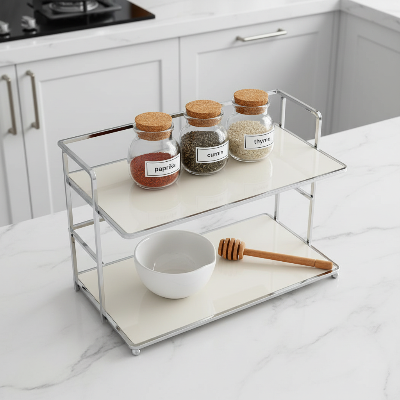 rangement etagere cuisine crème pour ranger épices et accessoires avec élégance