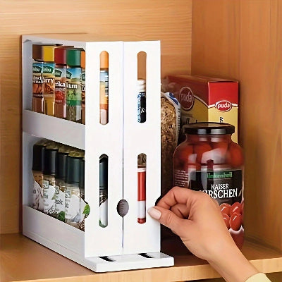 rangement pour épices télescopique à deux niveaux idéal pour une cuisine  sans encombrement.