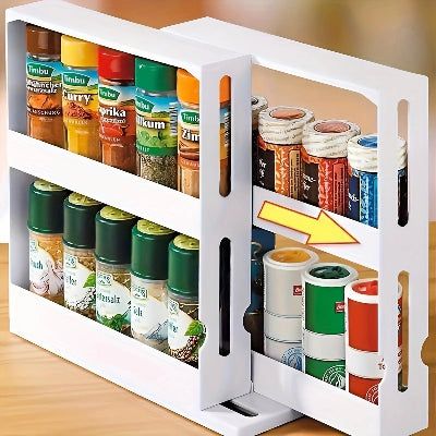 rangement pour épices télescopique qui permet un accès rapide et une visibilité maximale sur vos pots