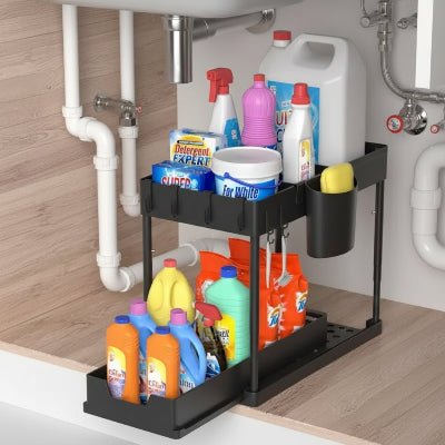rangement sous evier coulissant combine esthétique et fonctionnalité optimale