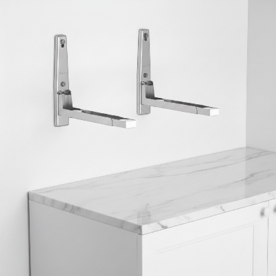 rangements muraux cuisine bras inox extensibles s'adaptent à tous les micro ondes